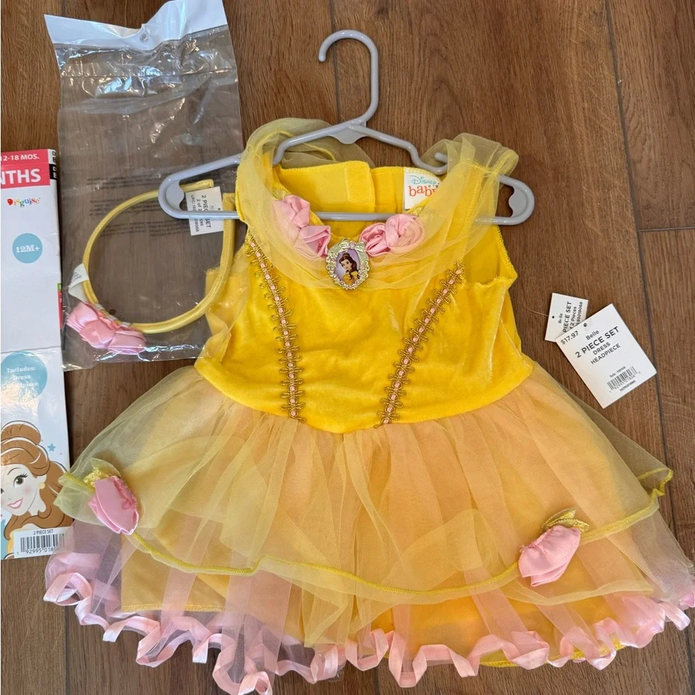 Disney Belle Yellow Princess Tulle Dress Costume 12-18 months - Picture 2 of 3